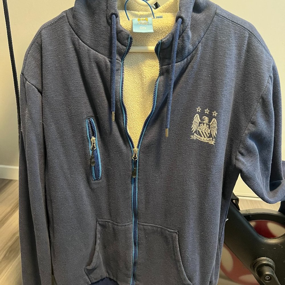 Manchester City Zip Hoodie Size L